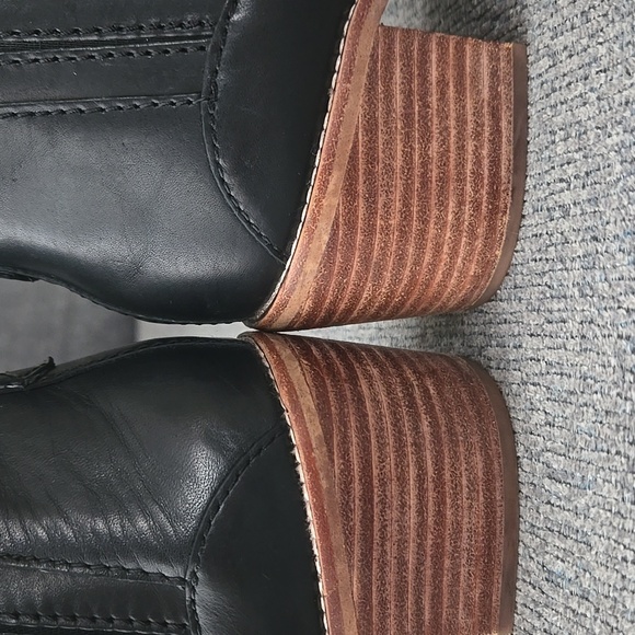 Madewell Black Leather Bonham Chelsea Western Ankle Booties Size 9.5 - Picture 10 of 16